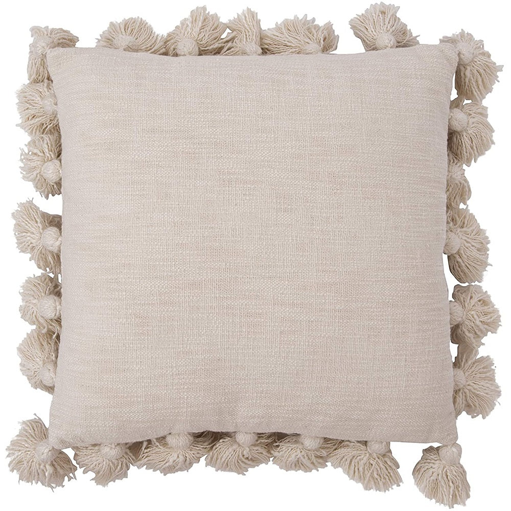 Cream Tasseled Pillow