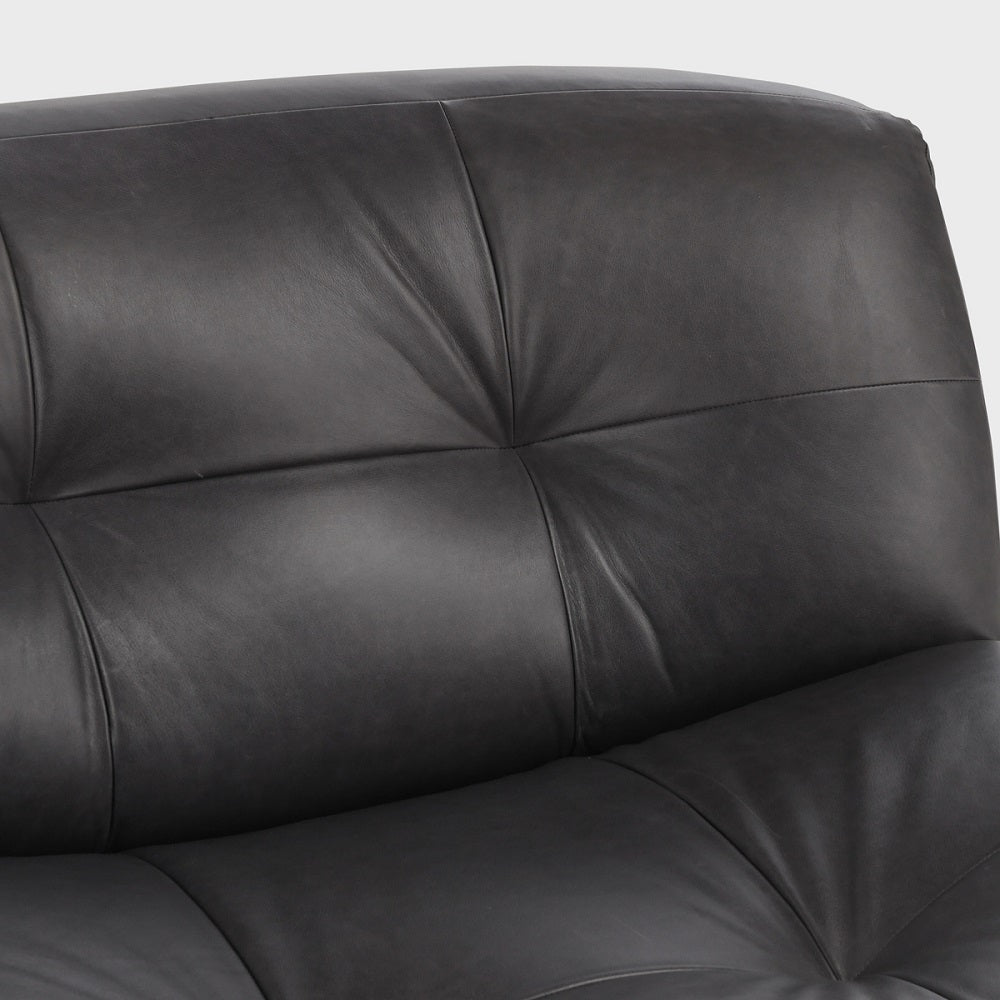 Gary Swivel Chair in Black Leather
