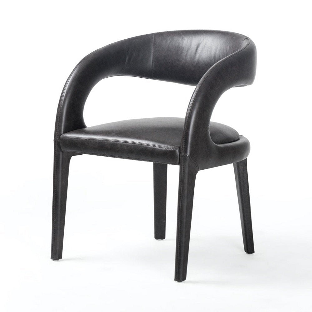 Mod Leather Dining Chair Black