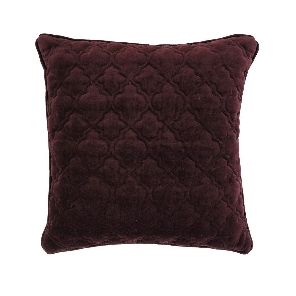 Quilted Purple Velvet Pillow 20x20