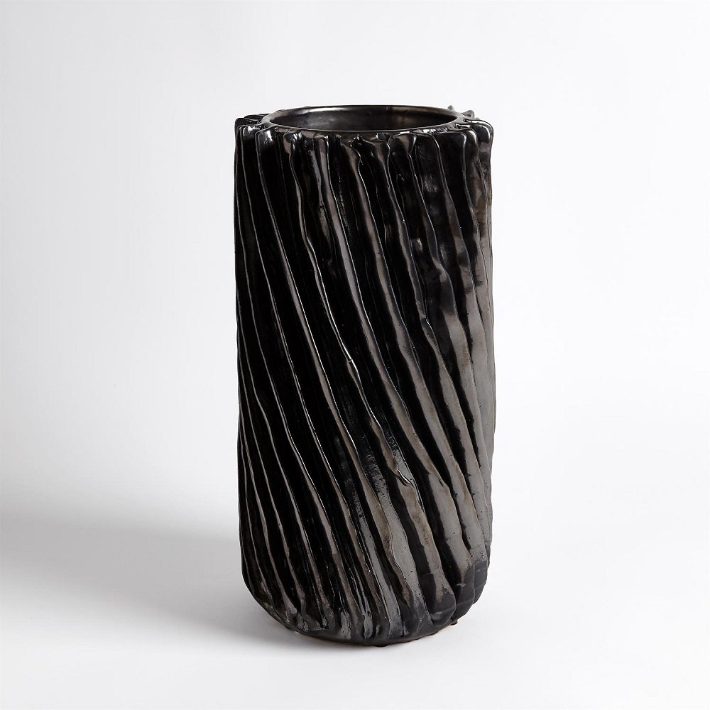 Swirl Vase - Gunmetal