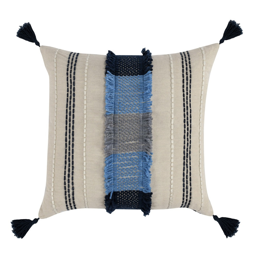 Tailia Natural/Blue Multi Pillow 22"