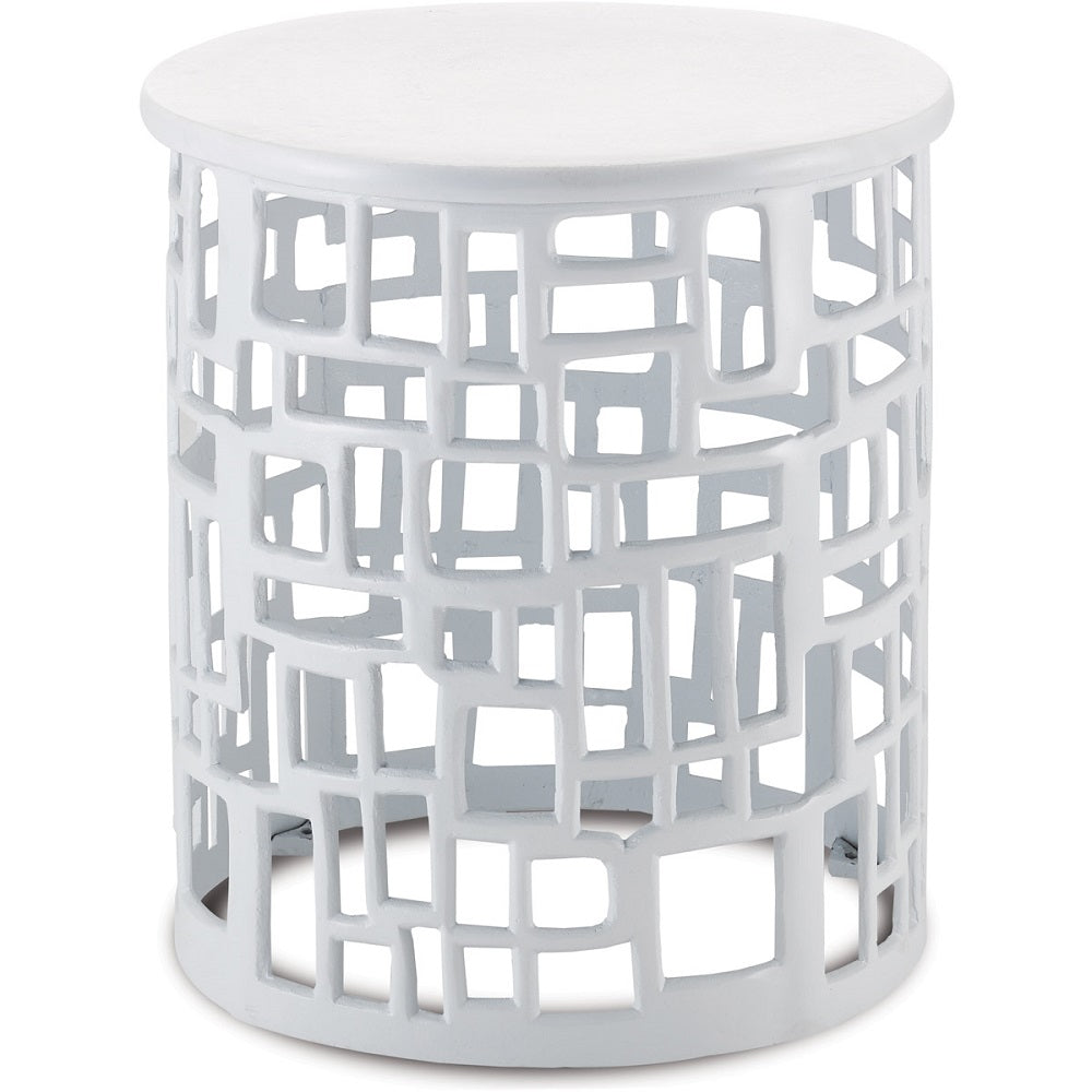 Wasi White Accent Table 17"