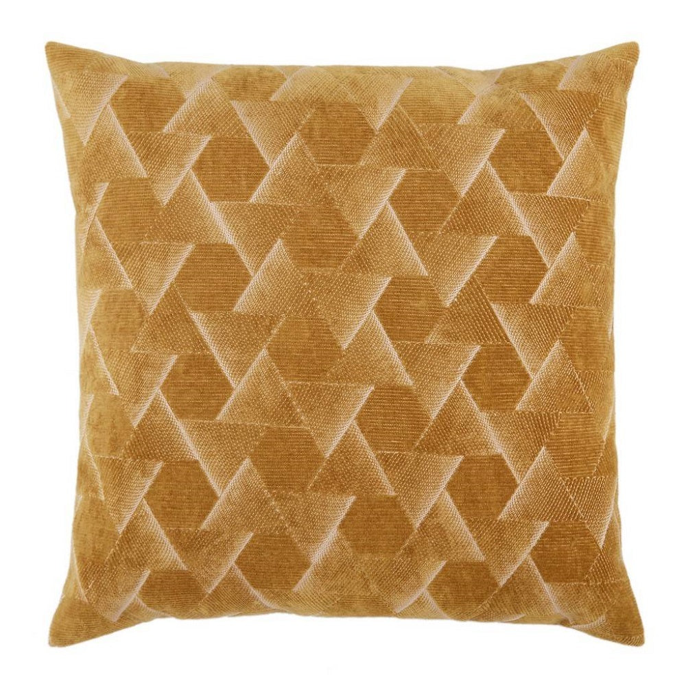Gold and Neutral Down Pillow 22"