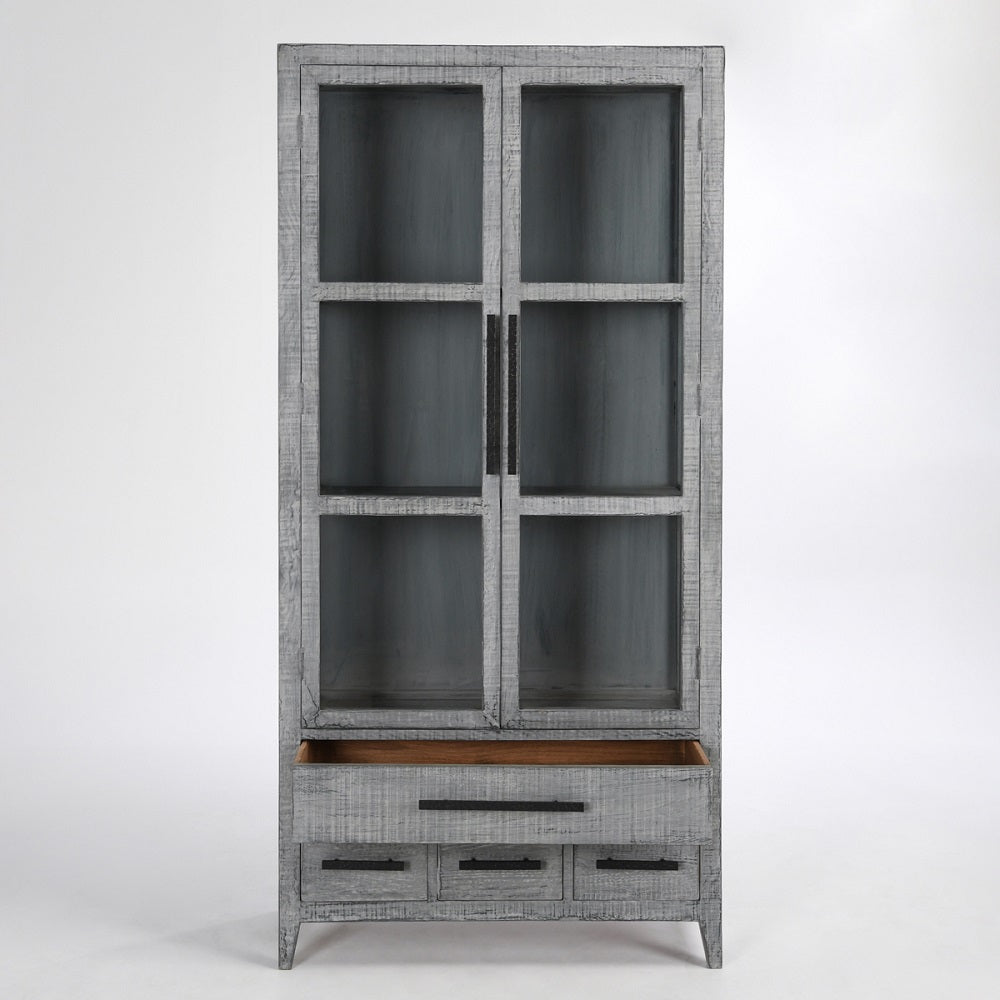 Symm Tall Antique Blue Cabinet