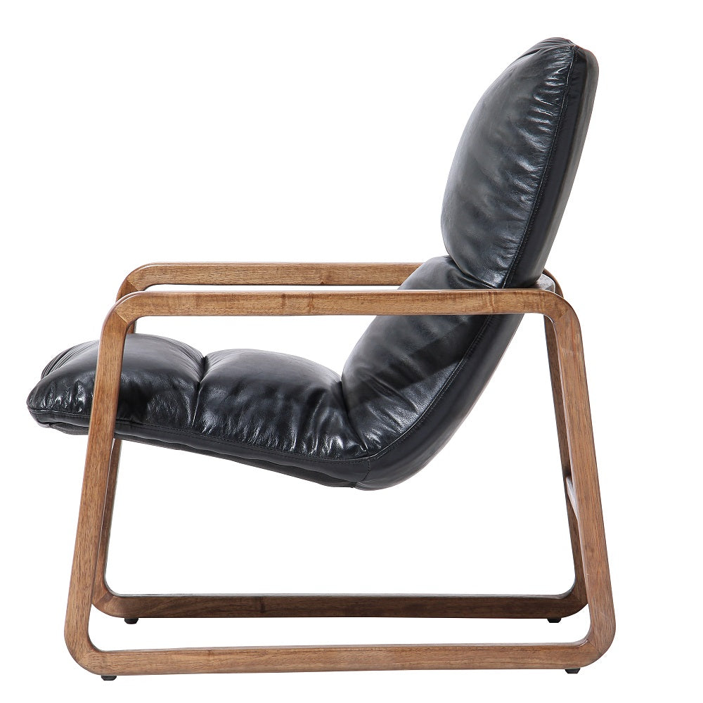 Leather Accent Chair - Black