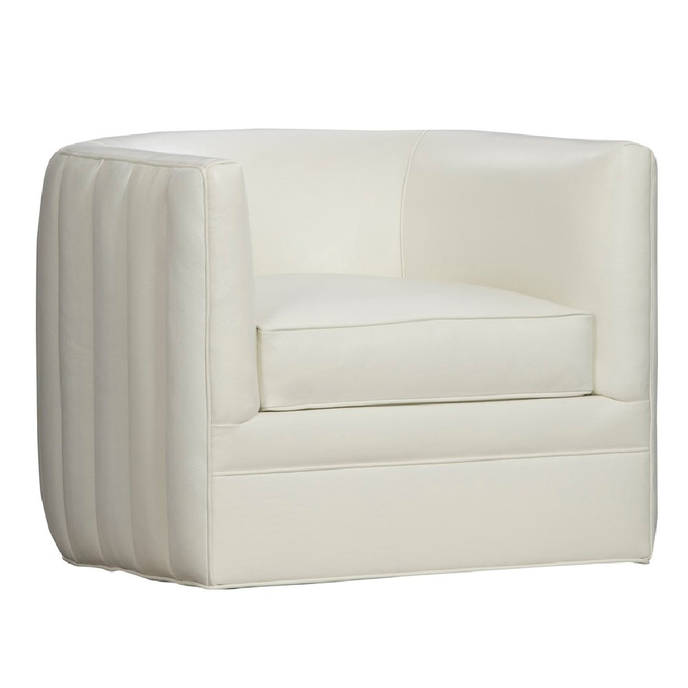 Menlyn Ivory Leather Swivel Chair