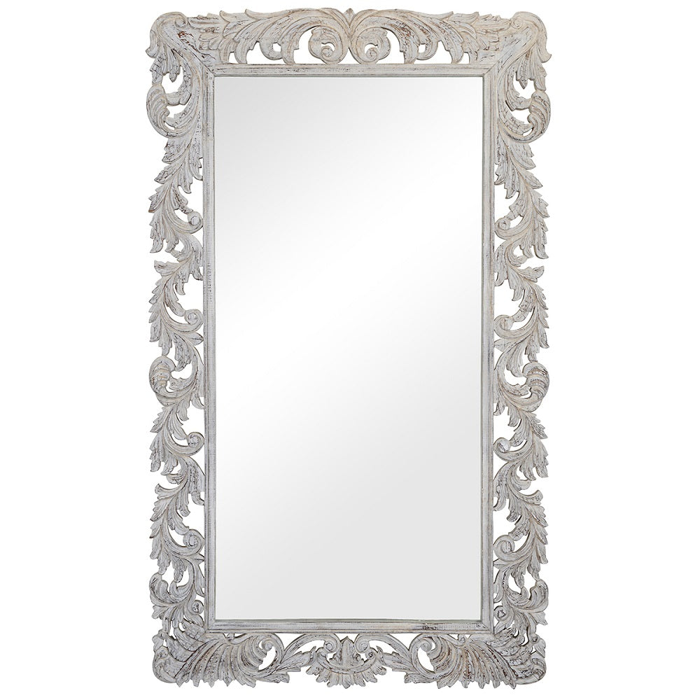 Sofura Carved White Mirror