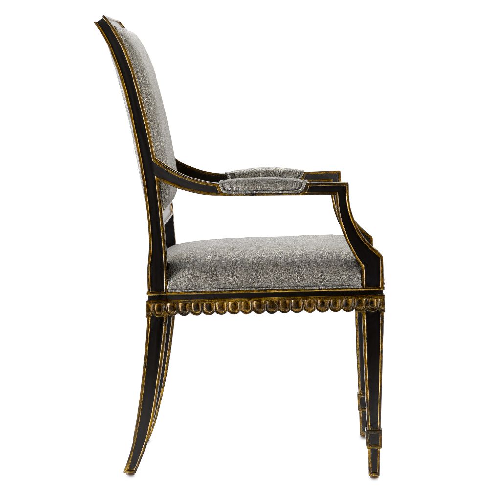 Ines Peppercorn Black Arm Chair
