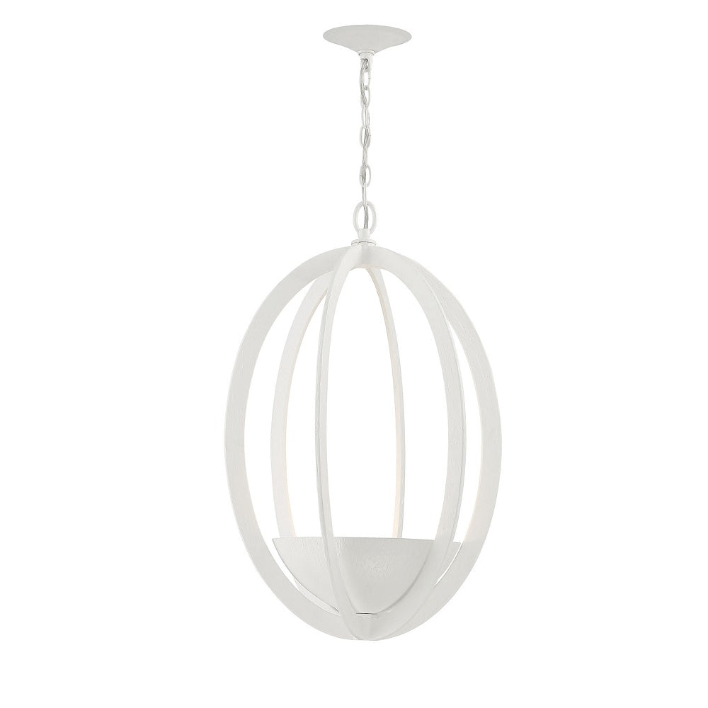 Contemporary White Oval Chandelier