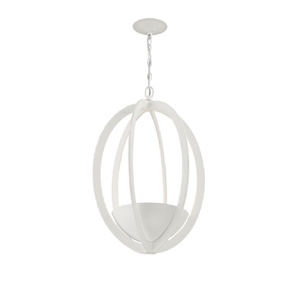 Contemporary White Oval Chandelier