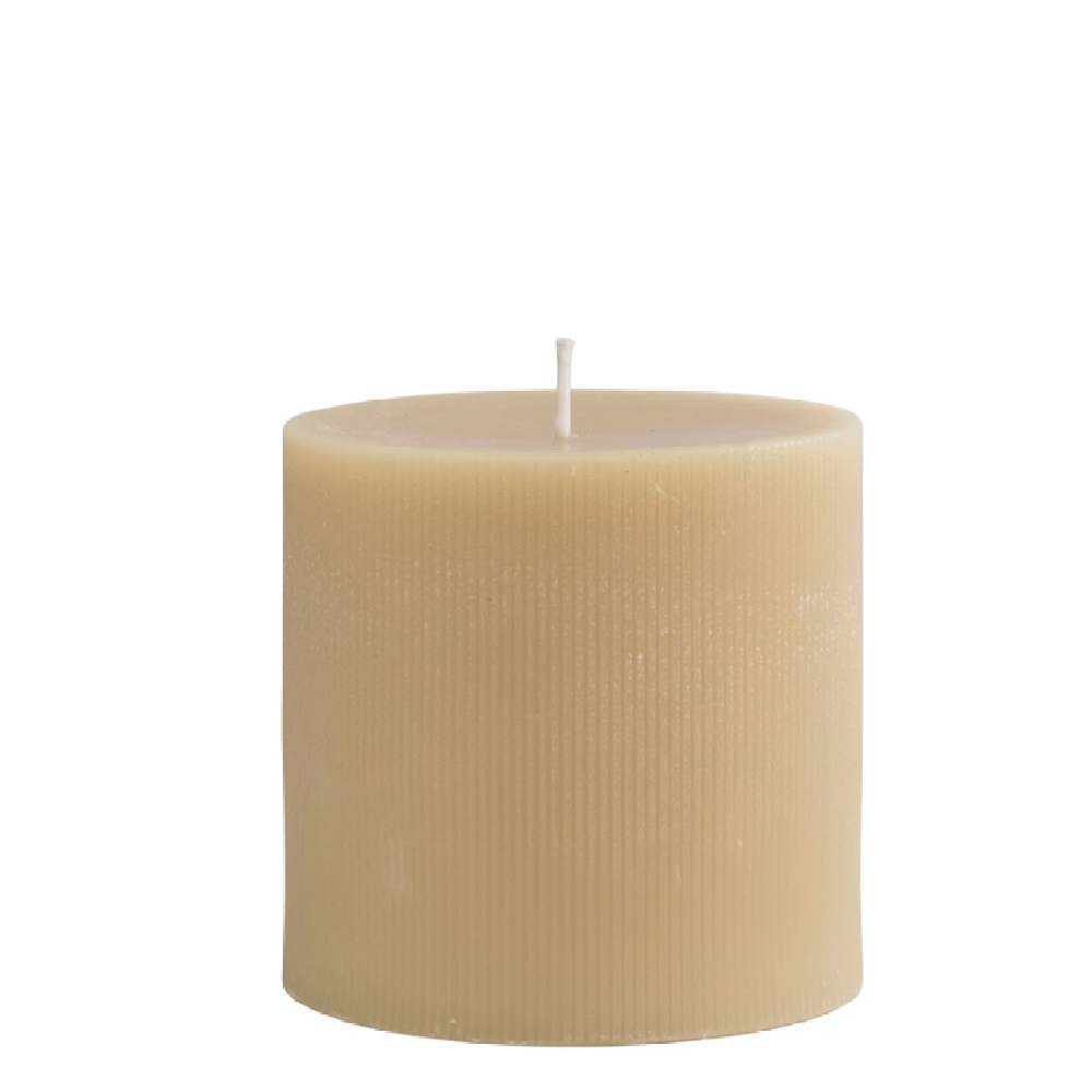 Candle Unscented Pleated Pillar 4x4