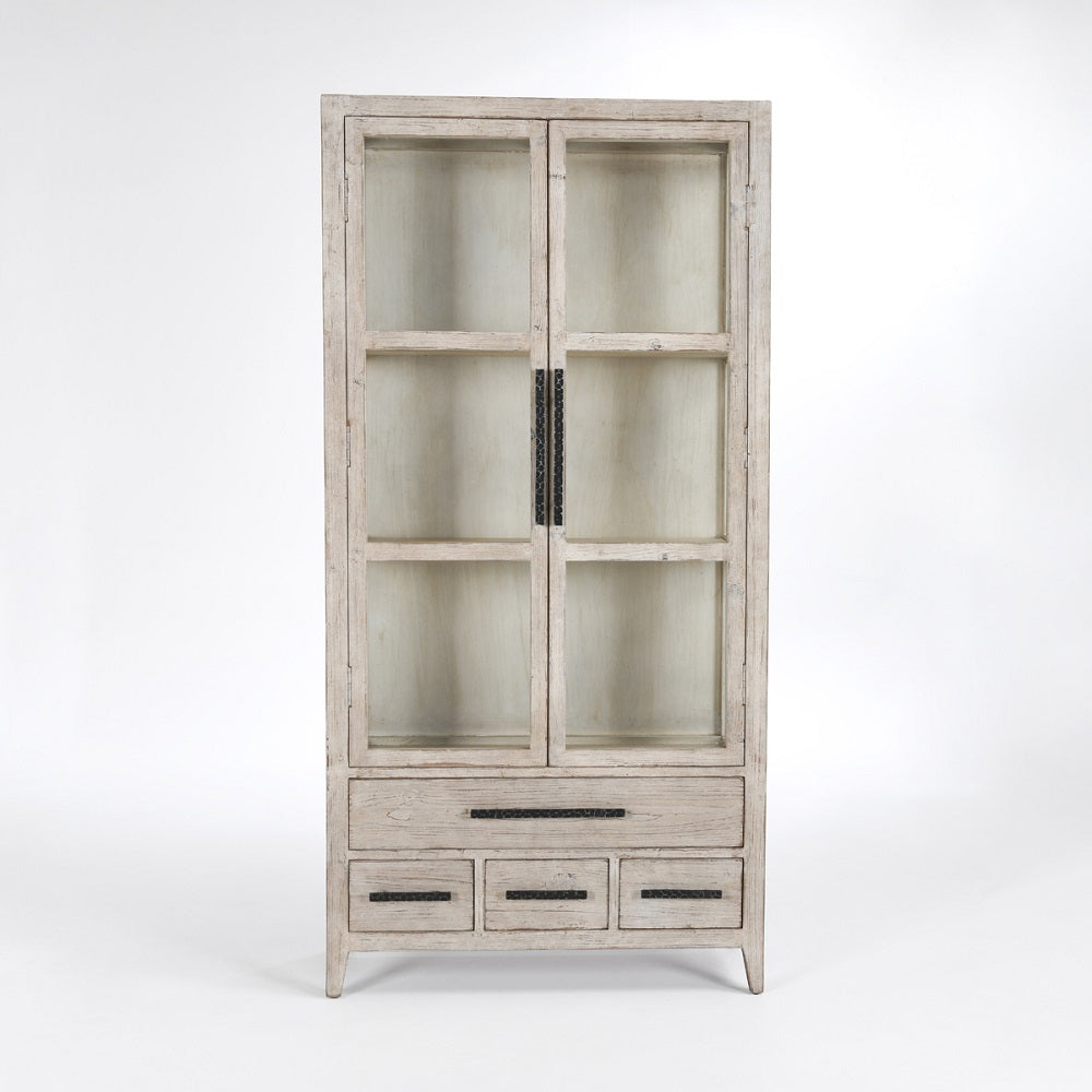 Symm Tall Cabinet Antique White