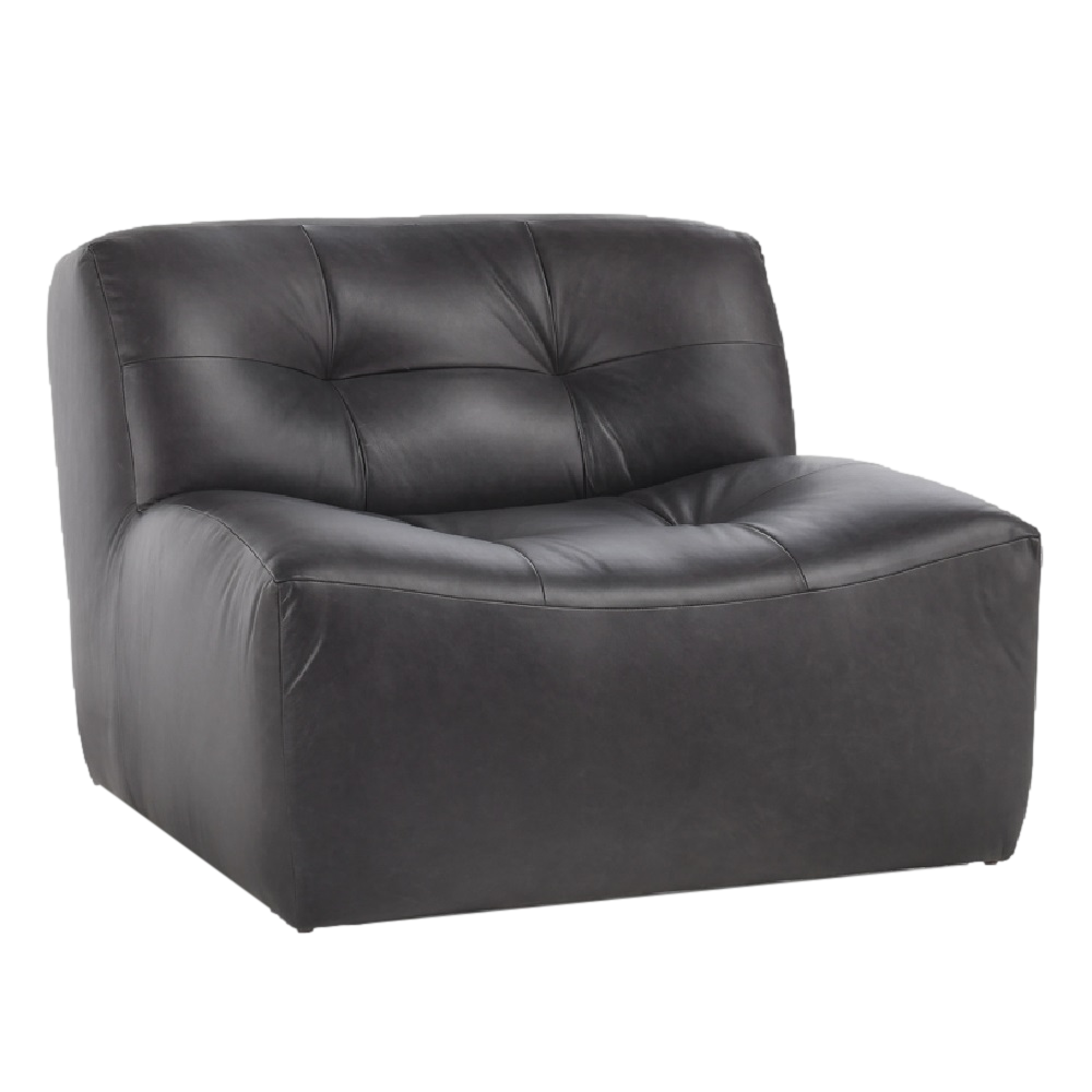 Gary Swivel Chair in Black Leather