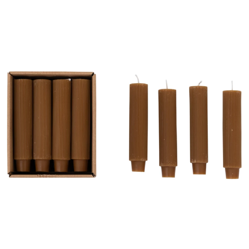 Candles Set of 12 Dark Pleated Taper