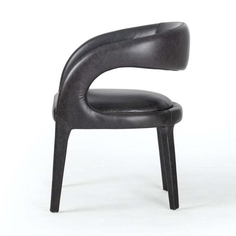 Mod Leather Dining Chair Black