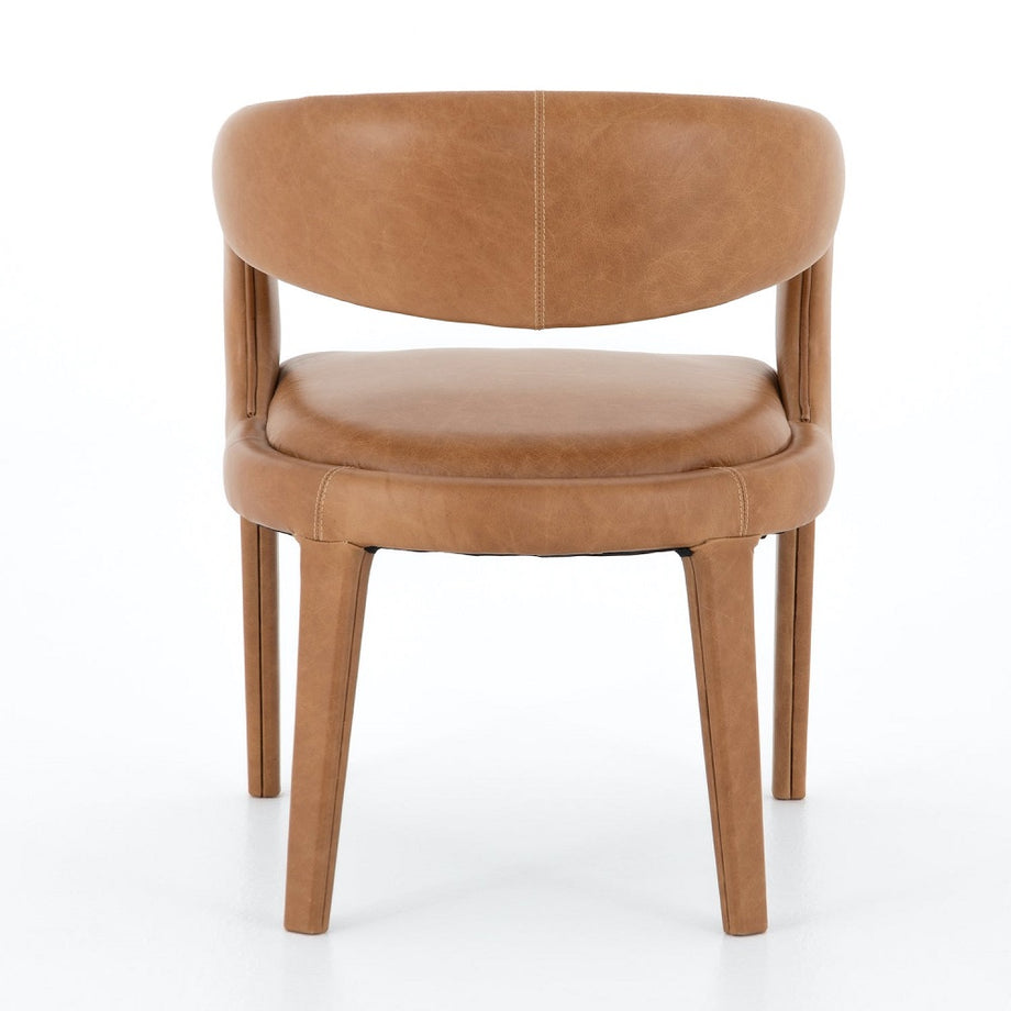 Caramel leather dining online chairs