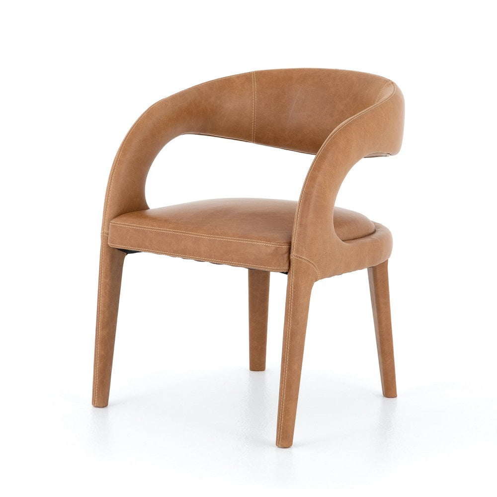 Mod Leather Dining Chair Caramel