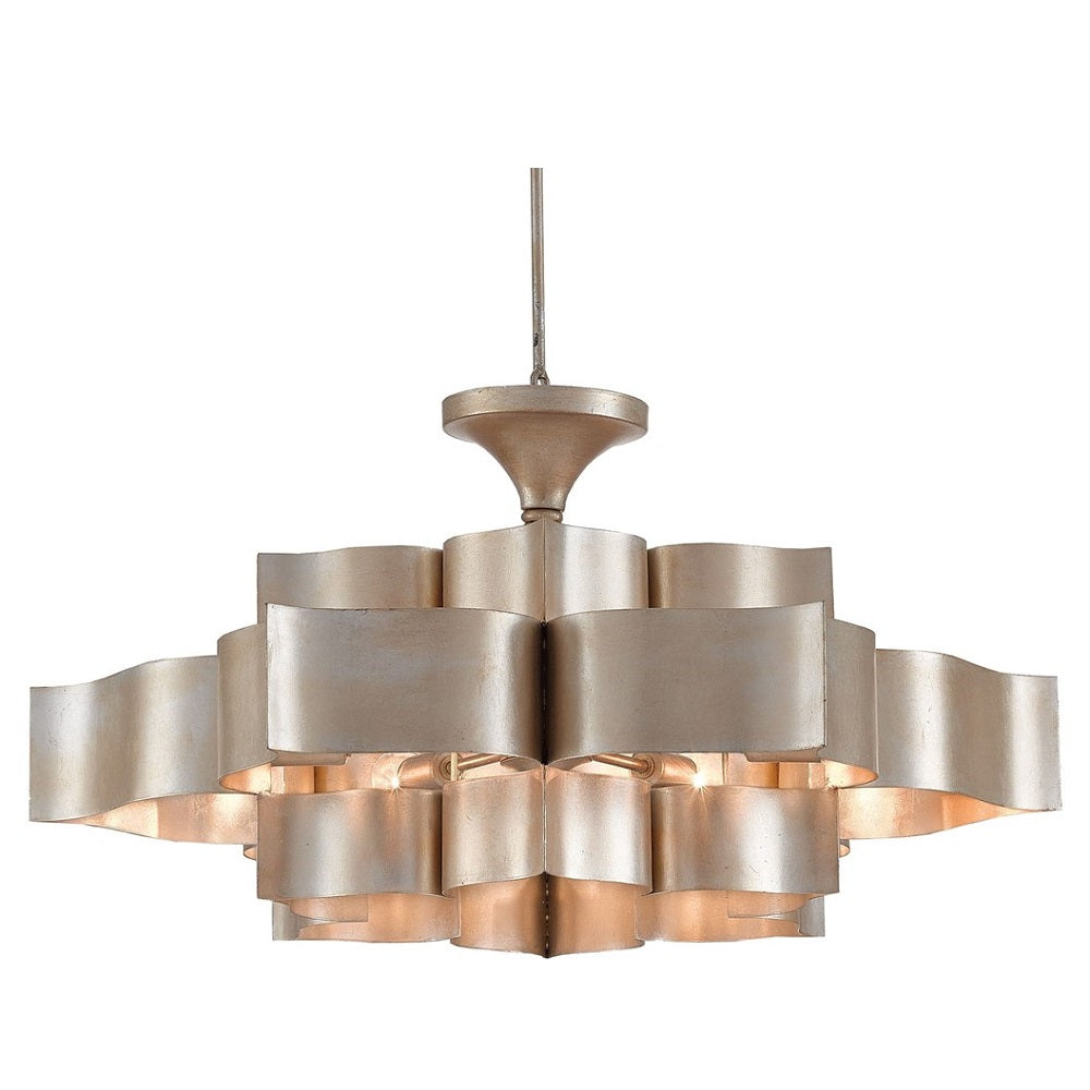Grand Lotus Silver Chandelier Large