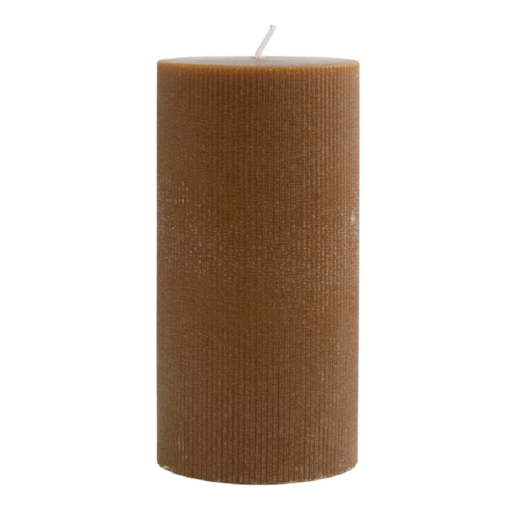 Candle Dark Unscented Pleated Pillar