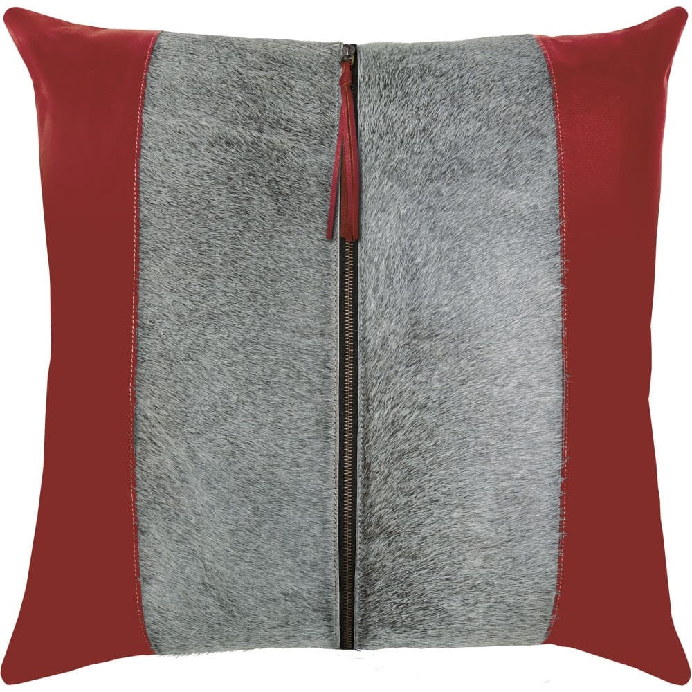 Tanner Red Leather Pillow
