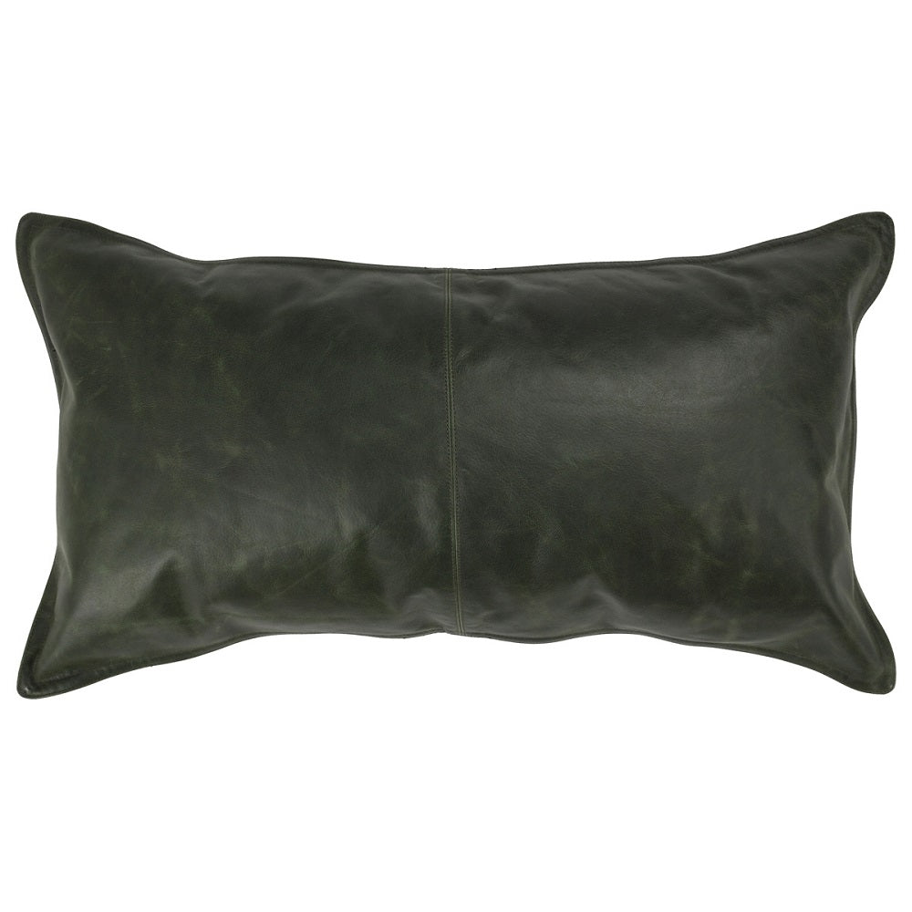 David Leather Forest Green Pillow