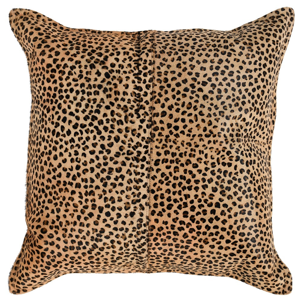 Leopard Print Hide Camel/Black Pillow 20"
