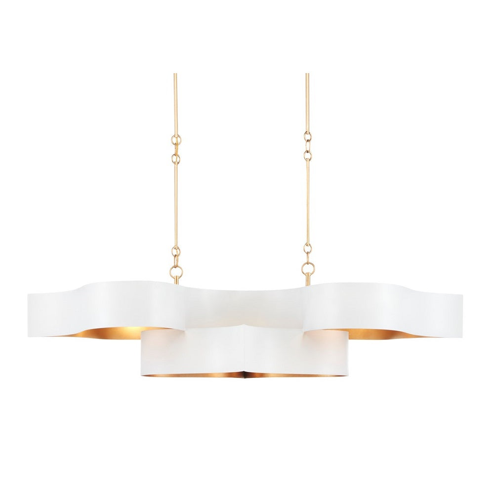 Grand Lotus White Oval Chandelier